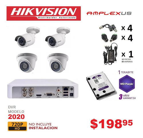 Kit 4 6 8 10 Camaras Seguridad Vigilancia 720p Hikvision