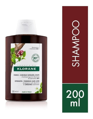 Shampoo Klorane Quinina Cabellos Debilitados X 200 Ml