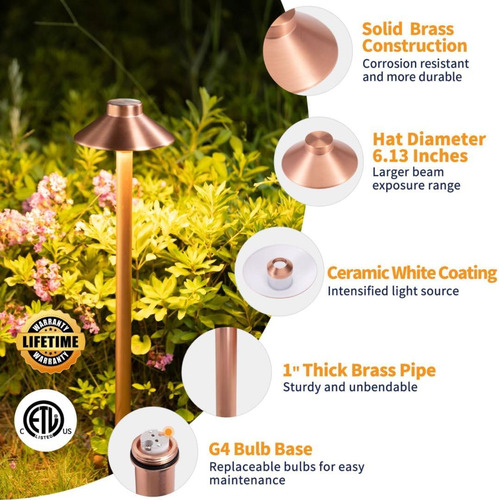 Luces De Camino De Latón De Cobre, Luces Led De Bajo Voltaje