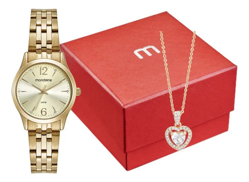 Kit Relógio Mondaine Feminino Analógico 32606lpmkde1k1