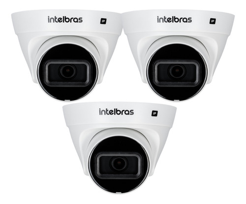 Kit 3 Câmeras Ip Poe Vip 1230 D G5 Intelbras Cor Branco