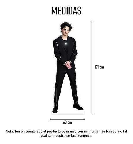 Figura Tamaño Real Timothee Chalamet Base Rígida Coroplast