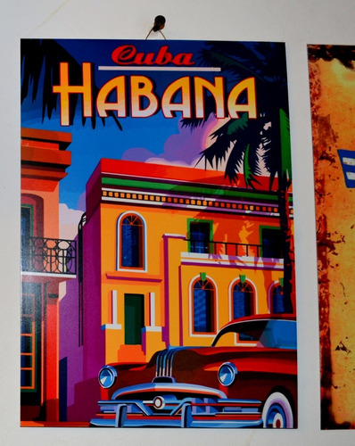 Cuadros De Chapa Vintage - Viva Cuba - Habana - Cuba Libre 