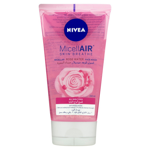 Imagem 1 de 4 de Sabonete líquido Nivea Skin Breathe Micelar Água de Rosas em em gel 150 ml