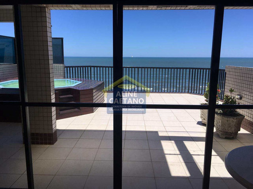 Imagem 3 de 30 de Cobertura Frente Mar, Mobiliada 4 Dorms,piscina Privativa!!!! - Vant5084