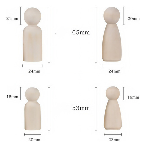 Juguetes De Adorno Para Muñecas De Madera Pintados Diy, 55 P