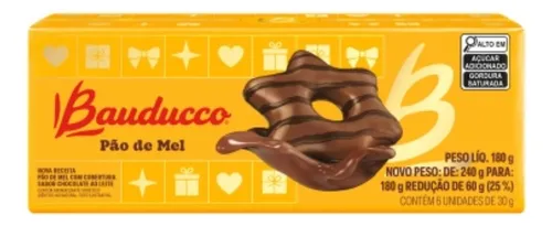Kit 5 Pão De Mel Coberto De Chocolate Bauducco 240g