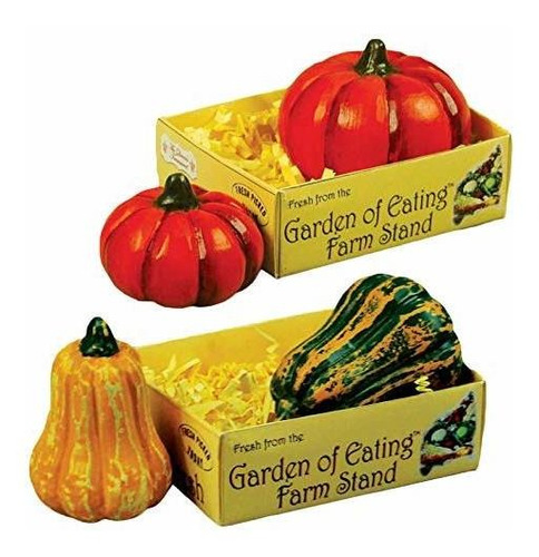 The Queen's Treasures Farm Fresh Juego De 2 Calabazas De Muñ