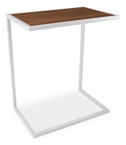 Mesa De Apoio Lateral Para Sofá Belfast Branco E Villandry Cor Branco/villandry