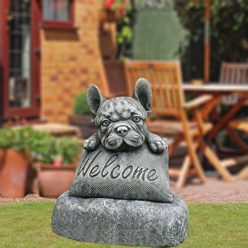 Estátua Do Bulldog Francês Decoração De Sinal De .
