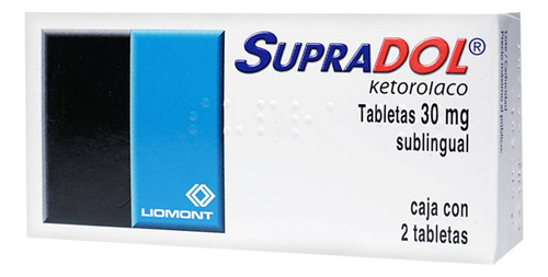 Supradol Tabletas Sublinguales 30 Mg, 2 Tabletas