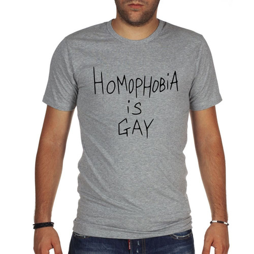 Remera De Hombre Homophobia Is Gay Orgullo Lgbt Frases M1