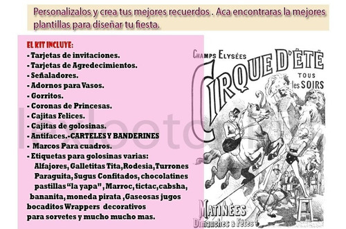 Kit Imprimible Candy Bar Circo Vintage Vintage Circus