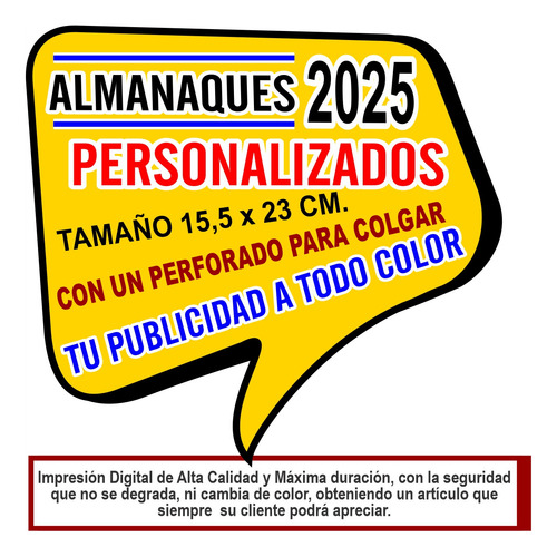 Almanaques 2026 Personalizados +1 Perforado Colgar 200 Udad Almanaques Personalizados Impresos Full Color