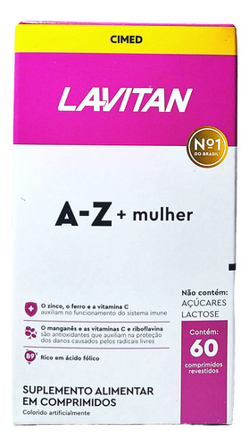 Suplemento em comprimidos Lavitan  A-Z Mulher vitaminas A-Z Mulher em pote 60 un