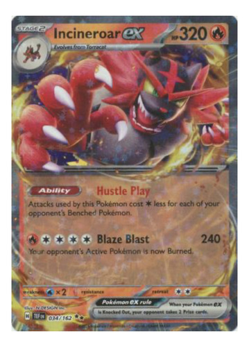 Tarjeta Pokemon Incineroar Ex 034/162 Ur Ultra Temporal Forc