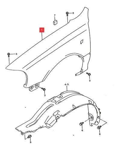 Guardabarro Delantero Der. Suzuki Alto 800 2002-13