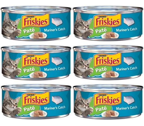 6 Pack Friskies Paté Marino 5.5oz Alimento Húmedo Para Gatos