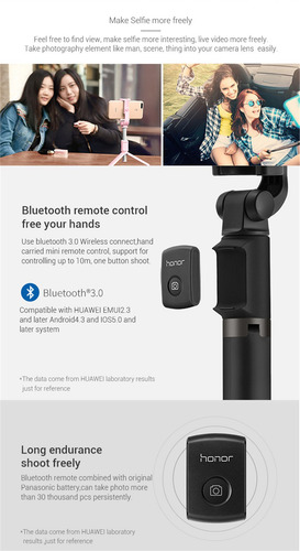 Huawei Honra Af15 Selfie Stick Tripé Portátil Sem Fio
