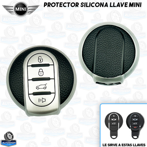 Forro Protector Llave Mini Cooper Plastico Negro Gris