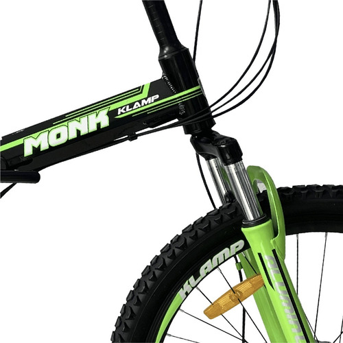 Bicicleta Klamp Monk Plegable De Doble Suspension Color Verde/Negro