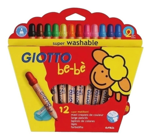 Lapices De Colores Giotto Bebe X 12 + Sacapuntas 466500