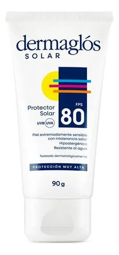 Protector Solar Dermaglós Fps 80 En Crema De 90g