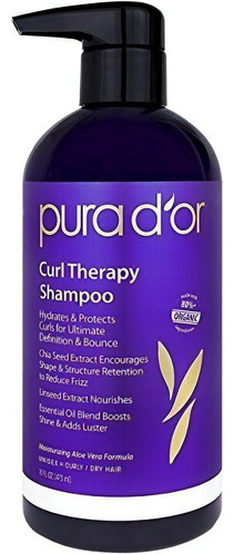 Shampoo Pura D'or Para Cabellos Rizados Rizos Saludables Y
