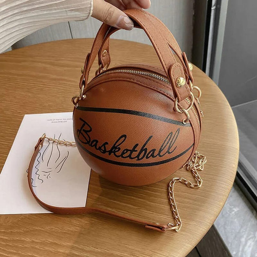 Bolsa Bandolera Basketball Balón Miel Liso Níquel Miel