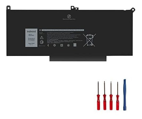 Indmird F3ygt Batería Compatible Con La Latitud 12 13 Br7vc