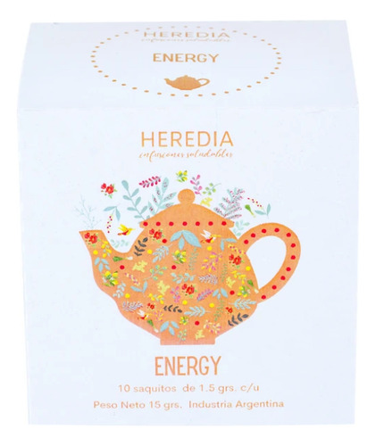 Té Heredia Infusiones Saludables Energy Energía X10 Saquitos