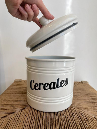 Tarro Cereales Blanco Diseño Y Deco