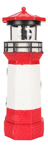 Faro Solar De Resina, Decoración Giratoria De 360 Grados