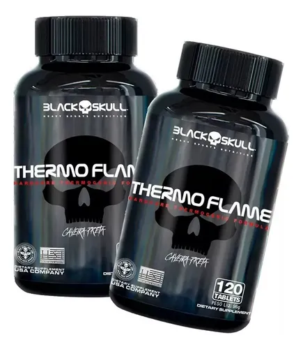 comprar 2x Thermo Flame Termogênico - 120 Tab - Black Skull
