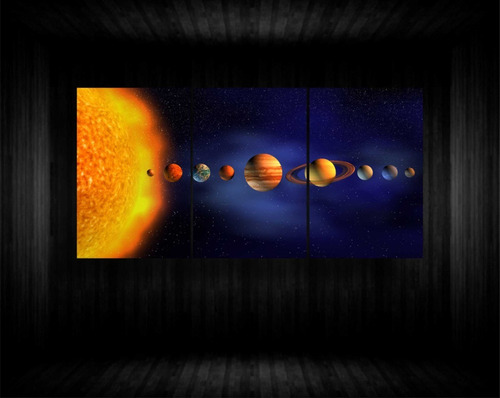 Sistema Solar Cuadro Decorativo De Aluminio Planetas Galaxi