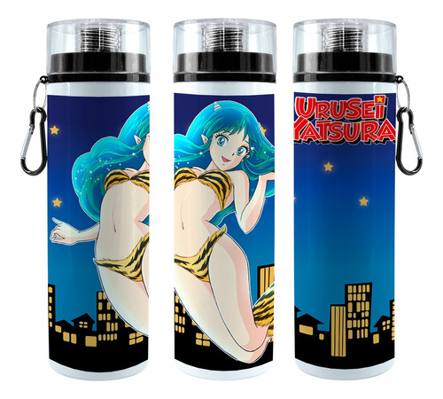 Botella Cilindro De  Urusei Yatsura Ciudad 750 Ml