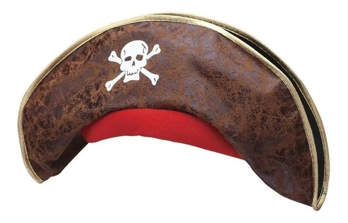 Gorro Sombrero Pirata Simil Cuero Adulto Halloween Disfraz