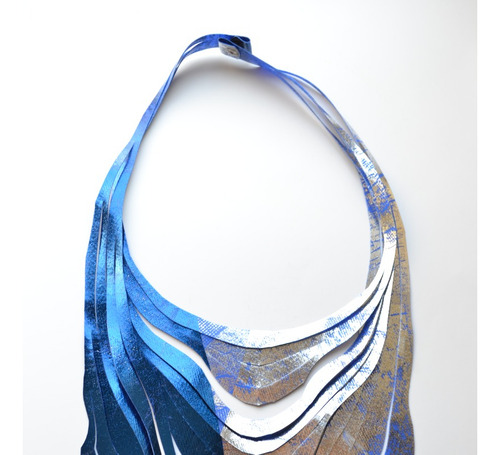Imagen 5 de 6 de Collar Ondas - Azul Y Plata