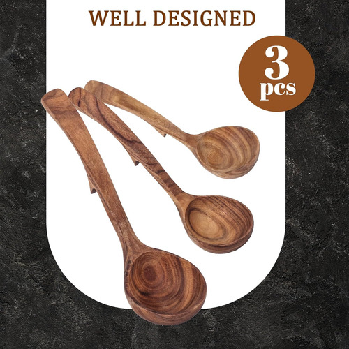 Juego De Cucharones De Madera De 3 Piezas, Cucharas De Cocin