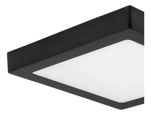 Panel Plafón Led 25w Cuadrado Negro Mate Aplicar cálido 3000k TBCin
