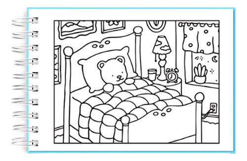 Livro De Colorir Bobbie Goods Capa Dura 50 Páginas De Desenhos Azul Menino 50 Desenhos + Estojo 48 Canetinhas Ponta Dupla