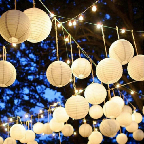 Imagen 5 de 9 de Pantalla De Papel Lampara Globo Decoración 35 Cm