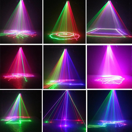 Rayo Láser Cuatro Rgb Dmx Potente Luces Para Dj Proyecto Para Escenario Música Sonido Activado Y Control Dmx Proyector De Patrones
