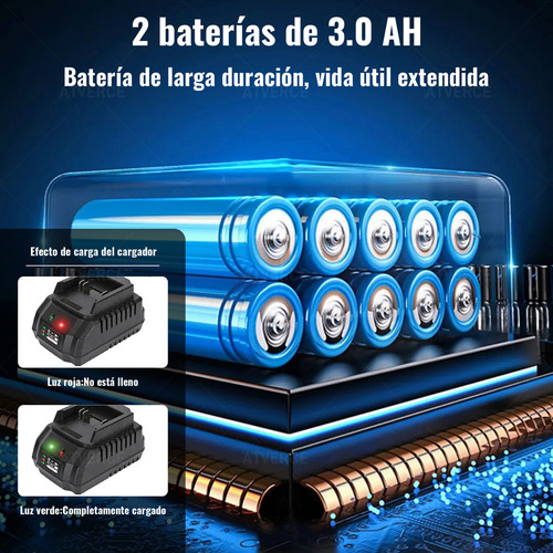 Taladro Rotomartillo Sin Escobillas 2*3.0ah Batería Atverce