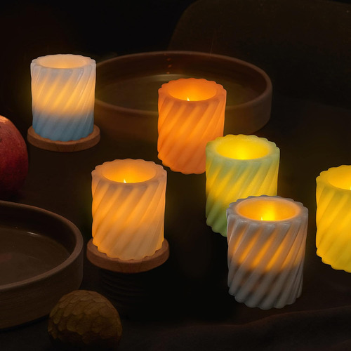 Velas Votivas Coloridas Sin Llama, Funcionan Con Pilas, Con