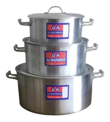 Cacerola Gastronomica Aluminio 36 Lts Reforzada N°45 Color Gris