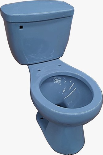 Wc Inodoro Sanitario Redondo Manija Azul Holanda Con Asiento