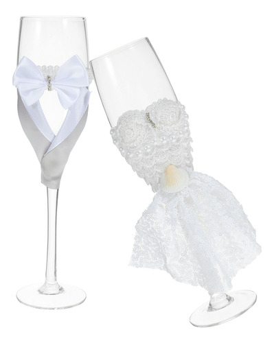 Set De Copas Para Boda, Flautas Y Copa Para Novios