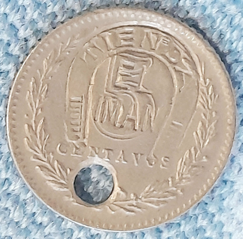 Moneda 5 Centavos Argentina Resellada Tienda Iman Error Cuño