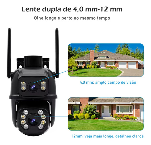 Camera Segurança Ip Dome A28 Prova D'agua Lente Dupla Icsee
